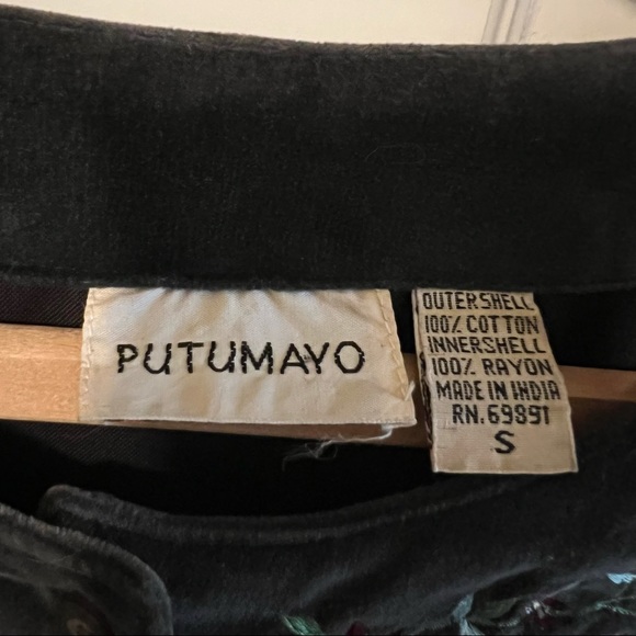 Vintage Putumayo Embroidered Velvet Jacket Sz S - Picture 5 of 5